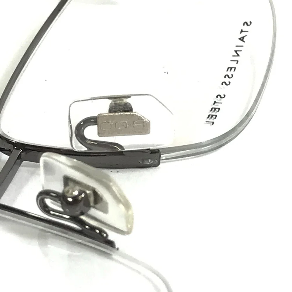 OGA by Morel Eyeglasses Frames 10011O GN19 Gunmetal Square Half Rim 56-17-145